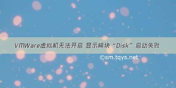 VMWare虚拟机无法开启 显示模块“Disk”启动失败