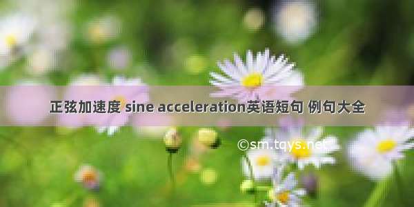 正弦加速度 sine acceleration英语短句 例句大全