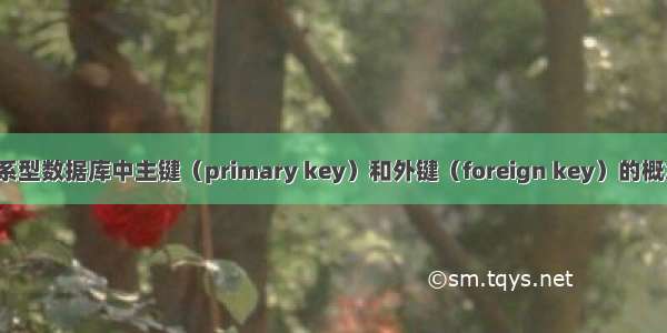 关系型数据库中主键（primary key）和外键（foreign key）的概念。