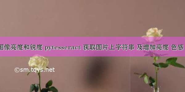 python 获取图像亮度和锐度 pytesseract 获取图片上字符串 及增加亮度 色感 对比度 锐度...