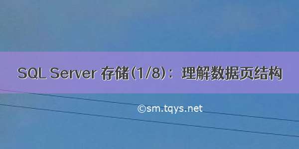 SQL Server 存储(1/8)：理解数据页结构