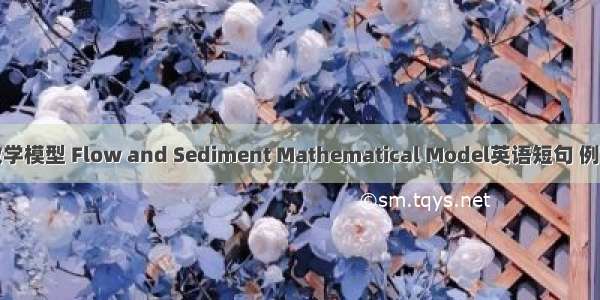 水沙数学模型 Flow and Sediment Mathematical Model英语短句 例句大全