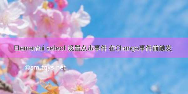 Elementui select 设置点击事件 在Change事件前触发