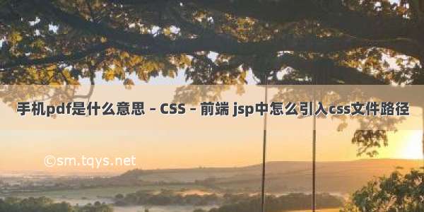 手机pdf是什么意思 – CSS – 前端 jsp中怎么引入css文件路径