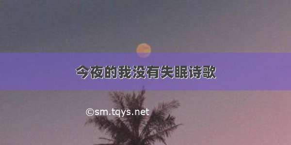 今夜的我没有失眠诗歌