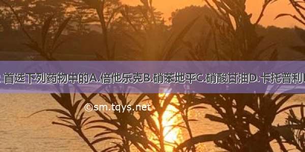 治疗高血压危象 首选下列药物中的A.倍他乐克B.硝苯地平C.硝酸甘油D.卡托普利E.硝普钠ABCDE