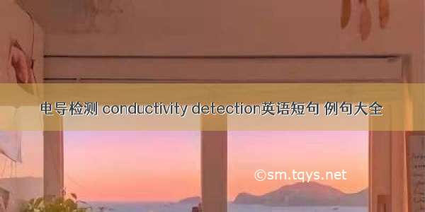 电导检测 conductivity detection英语短句 例句大全