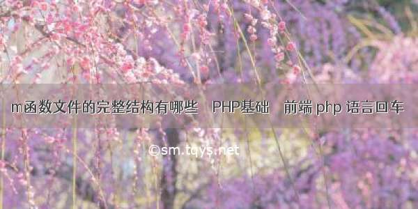 m函数文件的完整结构有哪些 – PHP基础 – 前端 php 语言回车