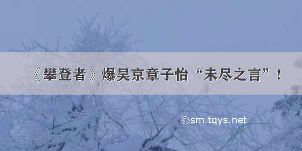 《攀登者》爆吴京章子怡“未尽之言”!