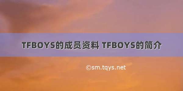 TFBOYS的成员资料 TFBOYS的简介
