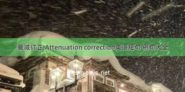 衰减订正 Attenuation correction英语短句 例句大全