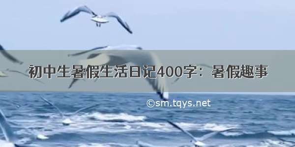 初中生暑假生活日记400字：暑假趣事