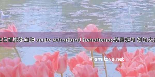 急性硬膜外血肿 acute extradural hematomas英语短句 例句大全