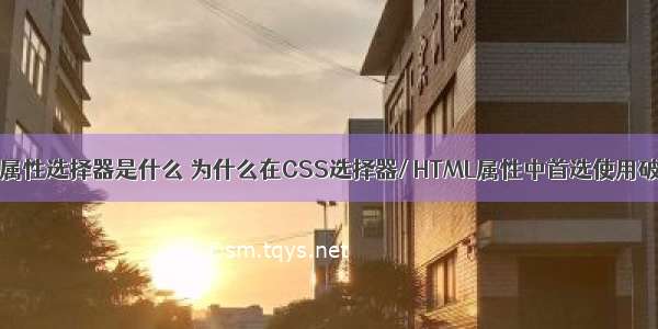 html中属性选择器是什么 为什么在CSS选择器/ HTML属性中首选使用破折号？