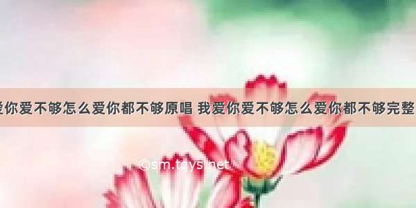 我爱你爱不够怎么爱你都不够原唱 我爱你爱不够怎么爱你都不够完整歌词