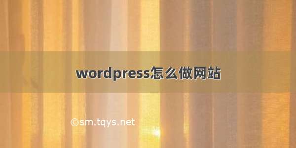 wordpress怎么做网站