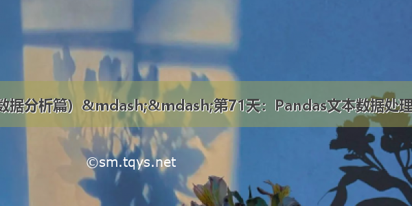 100天精通Python（数据分析篇）&mdash;&mdash;第71天：Pandas文本数据处理方法之str/object类型