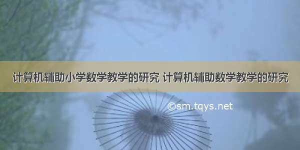 计算机辅助小学数学教学的研究 计算机辅助数学教学的研究