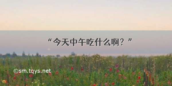 “今天中午吃什么啊？”