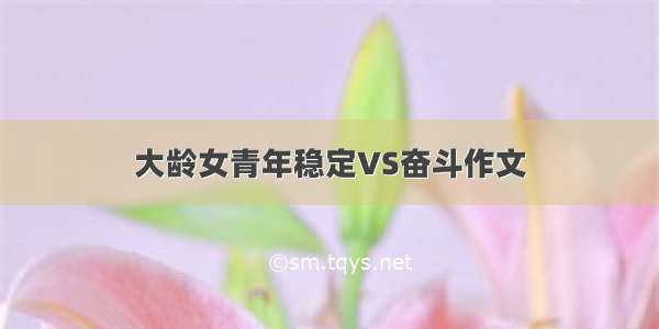 大龄女青年稳定VS奋斗作文