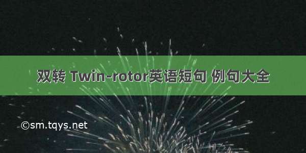 双转 Twin-rotor英语短句 例句大全