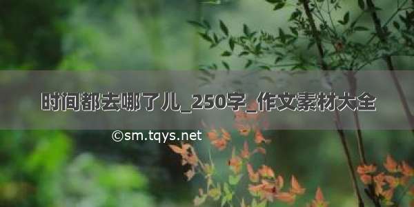 时间都去哪了儿_250字_作文素材大全