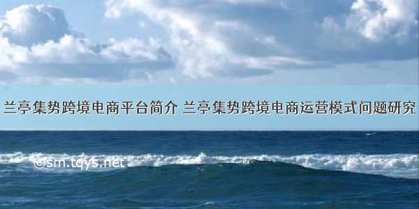 兰亭集势跨境电商平台简介 兰亭集势跨境电商运营模式问题研究