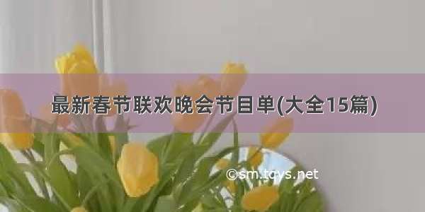 最新春节联欢晚会节目单(大全15篇)