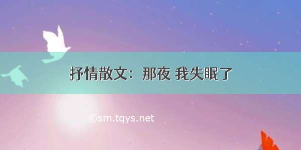 抒情散文：那夜 我失眠了