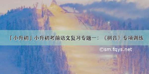 「小升初」小升初考前语文复习专题一：《拼音》专项训练