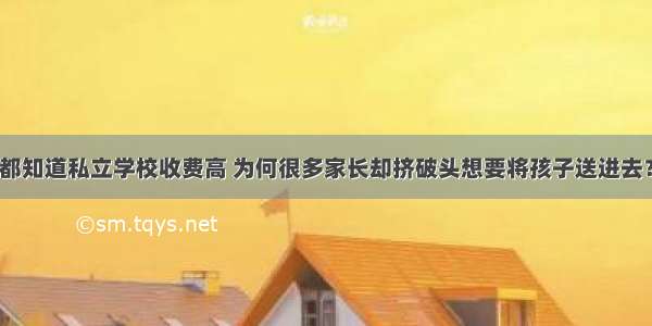 都知道私立学校收费高 为何很多家长却挤破头想要将孩子送进去？