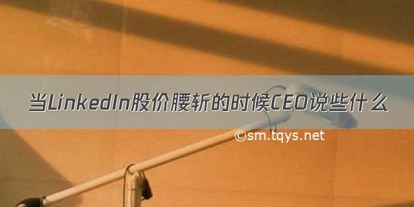 当LinkedIn股价腰斩的时候CEO说些什么