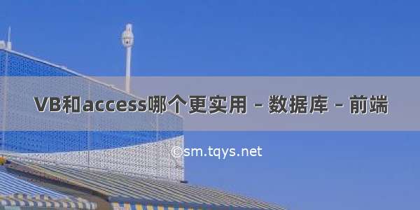 VB和access哪个更实用 – 数据库 – 前端