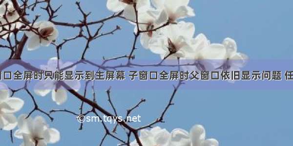 Qt程序子窗口全屏时只能显示到主屏幕 子窗口全屏时父窗口依旧显示问题 任务栏缩略图