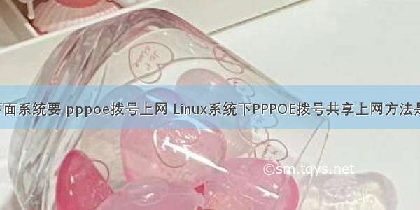 linux下面系统要 pppoe拨号上网 Linux系统下PPPOE拨号共享上网方法是什么？