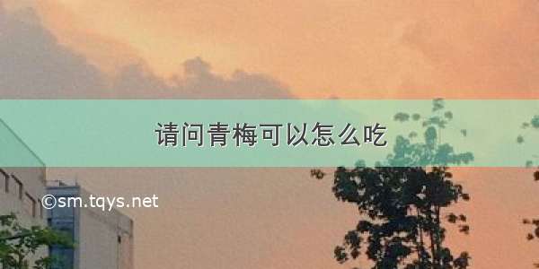 请问青梅可以怎么吃