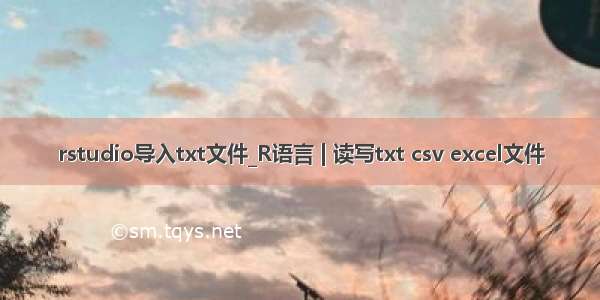 rstudio导入txt文件_R语言 | 读写txt csv excel文件