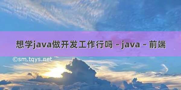 想学java做开发工作行吗 – java – 前端