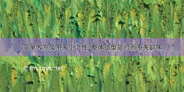 简单大方又不失小个性  整体造型简约而不失韵味