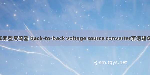 背靠背电压源型变流器 back-to-back voltage source converter英语短句 例句大全