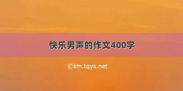 快乐男声的作文400字