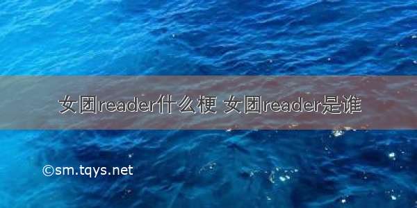 女团reader什么梗 女团reader是谁