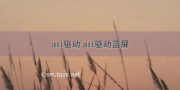 ati驱动 ati驱动蓝屏