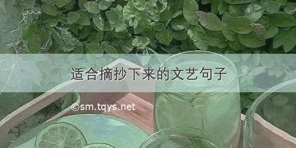 适合摘抄下来的文艺句子