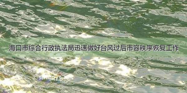 海口市综合行政执法局迅速做好台风过后市容秩序恢复工作