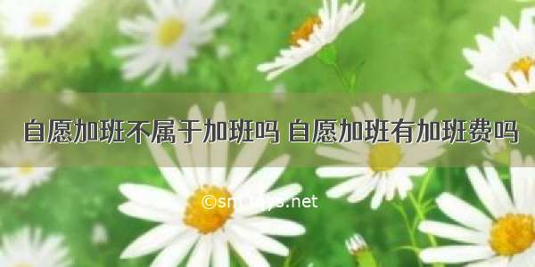 自愿加班不属于加班吗 自愿加班有加班费吗