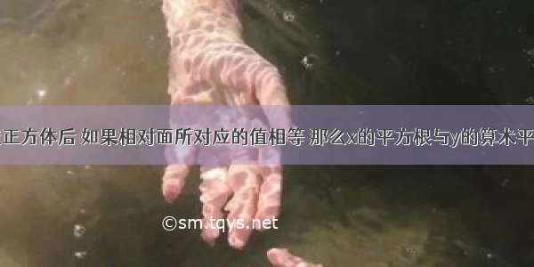 把下图折成正方体后 如果相对面所对应的值相等 那么x的平方根与y的算术平方根之积为