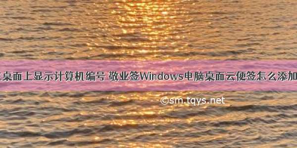 怎么在桌面上显示计算机编号 敬业签Windows电脑桌面云便签怎么添加序号？