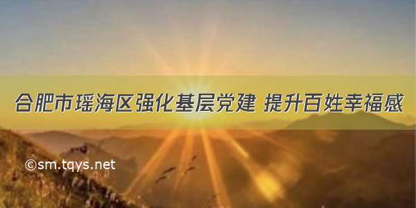 合肥市瑶海区强化基层党建 提升百姓幸福感