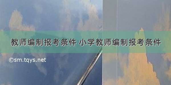 教师编制报考条件 小学教师编制报考条件